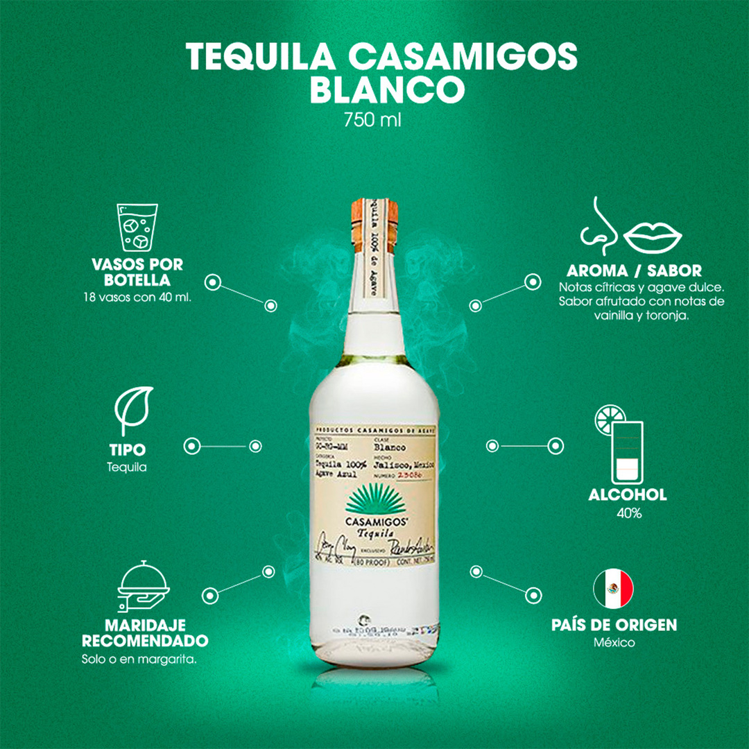 TEQUILA CASAMIGOS BLANCO - Global Brands Panamá | Tienda Online de